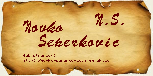 Novko Šeperković vizit kartica